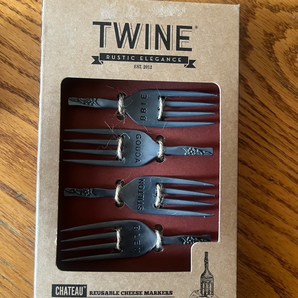 Twine Rustic Elegance Cheese Markers Set - Black